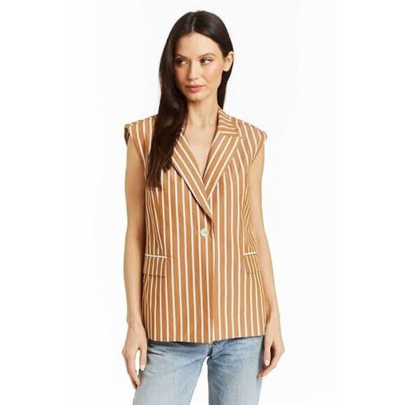 DREW Brooke Sleeveless 1 Button Vest KT21733	in Coffee Tan Medium NEW NWT - Picture 1 of 5